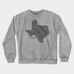 Texas State Outline Maze & Labyrinth Crewneck Sweatshirt